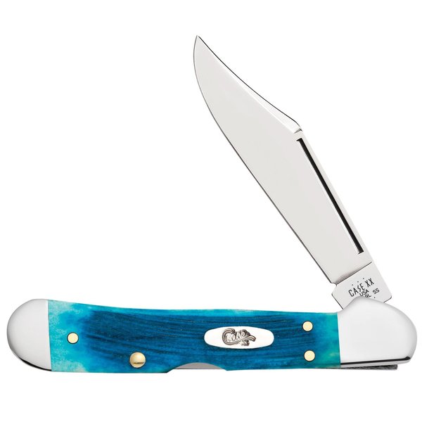 Case Cutlery Knife, Case Caribbean Blue Bone Mini CopperLock 25585